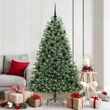 Vidaxl kunstmatige inklapbare kerstboom groen 180 cm pvc en metaal - afbeelding 1