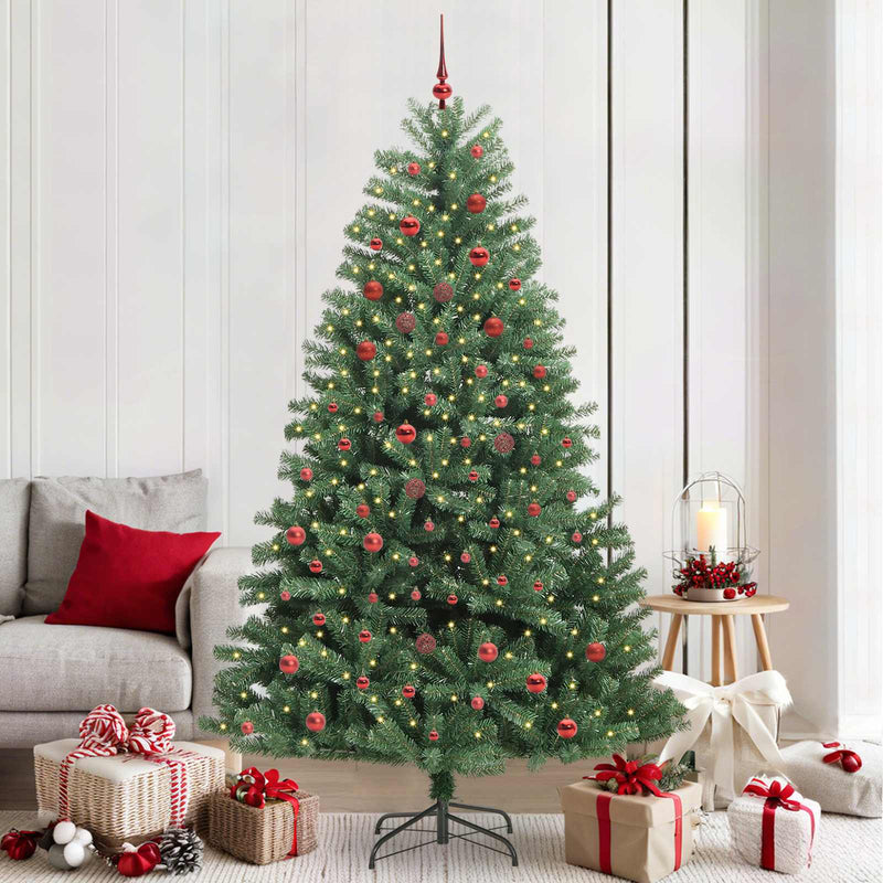 Vidaxl kunstmatige inklapbare kerstboom groen 210 cm pvc en metaal