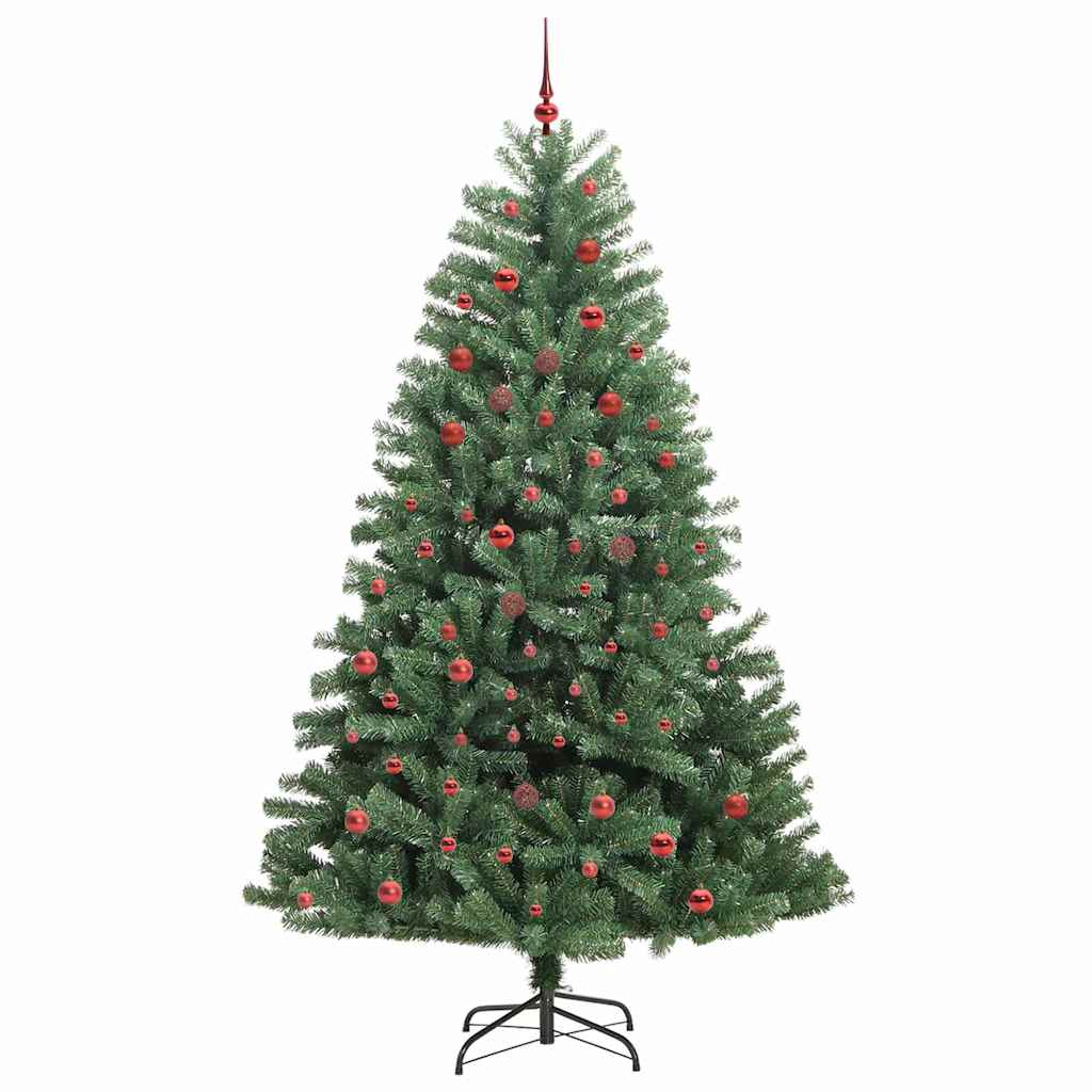 Vidaxl kunstmatige inklapbare kerstboom groen 210 cm pvc en metaal