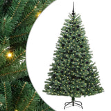 Vidaxl kunstmatige inklapbare kerstboom groen 210 cm pvc en metaal - afbeelding 2