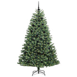 Vidaxl kunstmatige inklapbare kerstboom groen 210 cm pvc en metaal - afbeelding 3