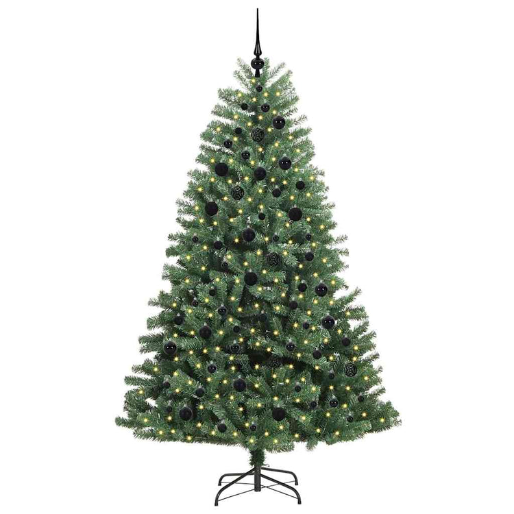 Vidaxl kunstmatige inklapbare kerstboom groen 210 cm pvc en metaal
