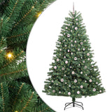 Vidaxl kunstmatige inklapbare kerstboom groen 210 cm pvc en metaal - afbeelding 2