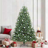 Vidaxl kunstmatige inklapbare kerstboom groen 210 cm pvc en metaal - afbeelding 1