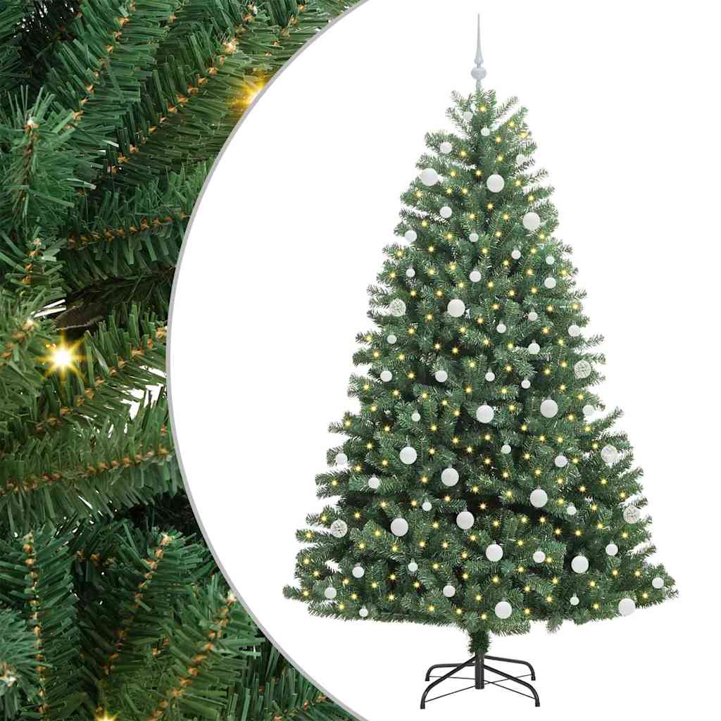 Vidaxl kunstmatige inklapbare kerstboom groen 210 cm pvc en metaal