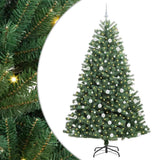 Vidaxl kunstmatige inklapbare kerstboom groen 210 cm pvc en metaal - afbeelding 2