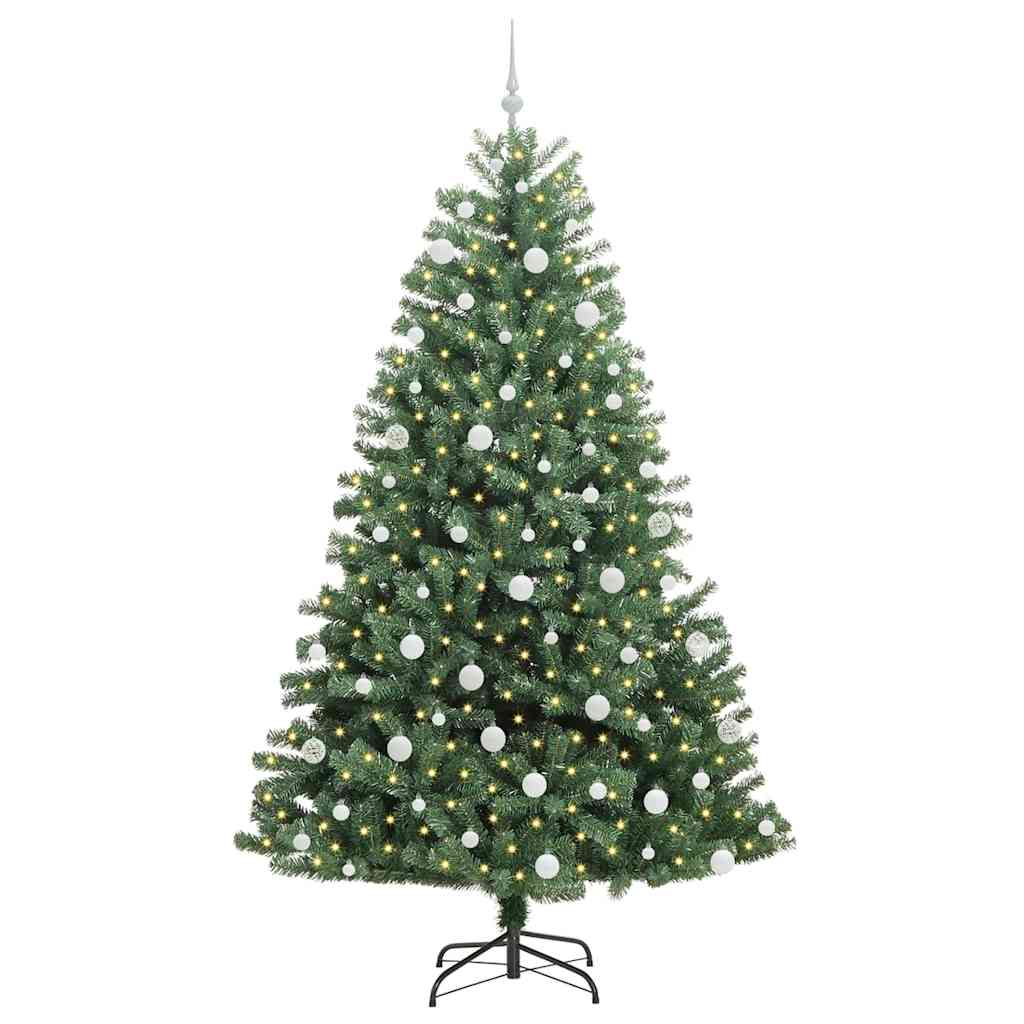 Vidaxl kunstmatige inklapbare kerstboom groen 210 cm pvc en metaal
