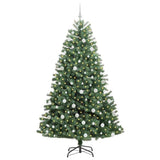 Vidaxl kunstmatige inklapbare kerstboom groen 210 cm pvc en metaal - afbeelding 3