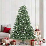 Vidaxl kunstmatige inklapbare kerstboom groen 210 cm pvc en metaal - afbeelding 1