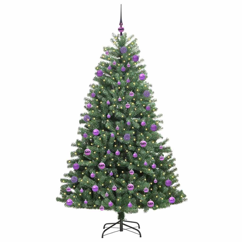 Vidaxl kunstmatige inklapbare kerstboom groen 210 cm pvc en metaal