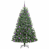 Vidaxl kunstmatige inklapbare kerstboom groen 210 cm pvc en metaal - afbeelding 3