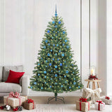 Vidaxl kunstmatige inklapbare kerstboom groen 210 cm pvc en metaal - afbeelding 1