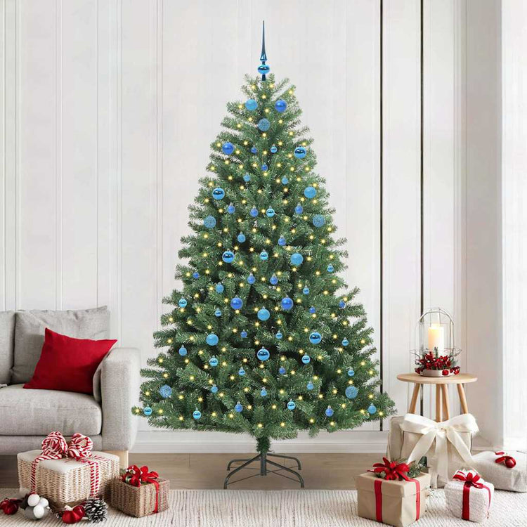Vidaxl kunstmatige inklapbare kerstboom groen 210 cm pvc en metaal