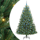 Vidaxl kunstmatige inklapbare kerstboom groen 210 cm pvc en metaal - afbeelding 2