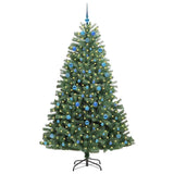Vidaxl kunstmatige inklapbare kerstboom groen 210 cm pvc en metaal - afbeelding 3