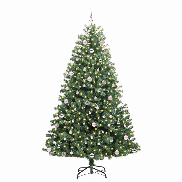 Vidaxl kunstmatige inklapbare kerstboom groen 240 cm pvc en metaal