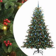 Vidaxl kunstkerstboom groen 210 cm pvc en metaal en plastic - afbeelding 2
