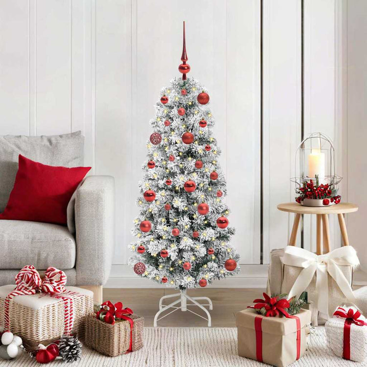 Vidaxl kunstmatige inklapbare kerstboom 150 led's groen en wit 120 cm