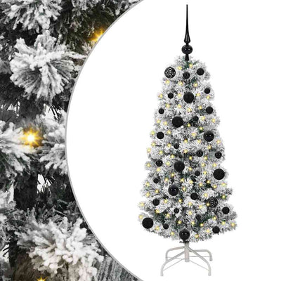 Vidaxl kunstmatige inklapbare kerstboom 150 led's groen en wit 120 cm
