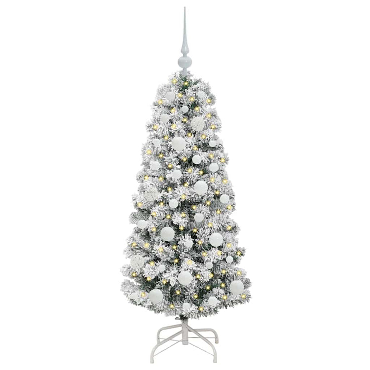 Vidaxl kunstmatige inklapbare kerstboom groen en wit 120 cm