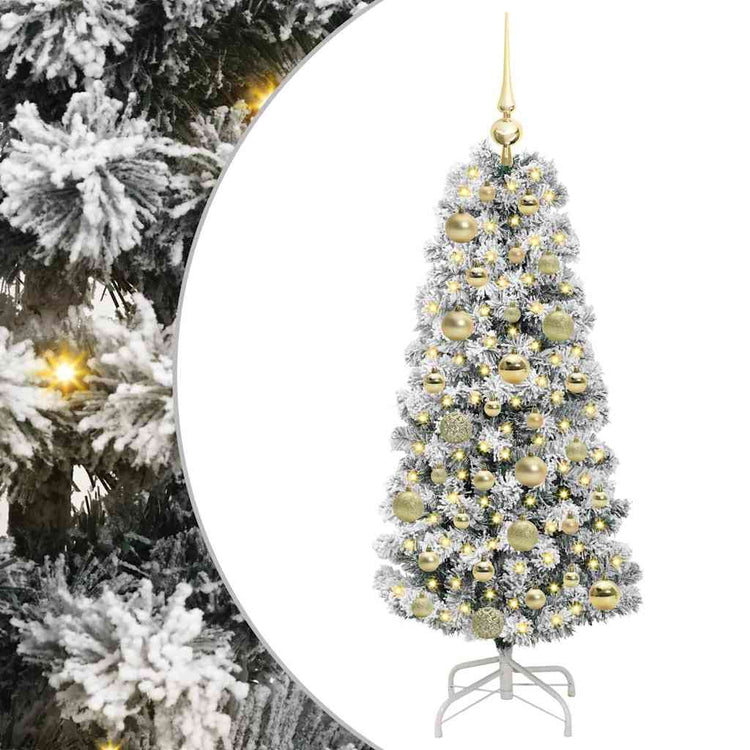 Vidaxl kunstmatige inklapbare kerstboom groen en wit 120 cm