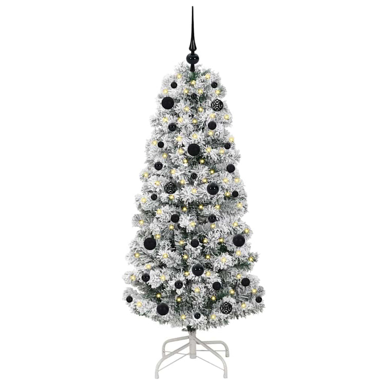 Vidaxl kunstmatige inklapbare kerstboom groen en wit 150 cm