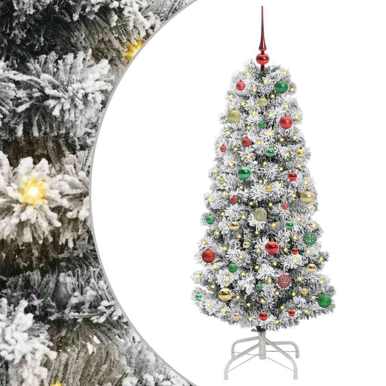 Vidaxl kunstmatige inklapbare kerstboom groen en wit 150 cm