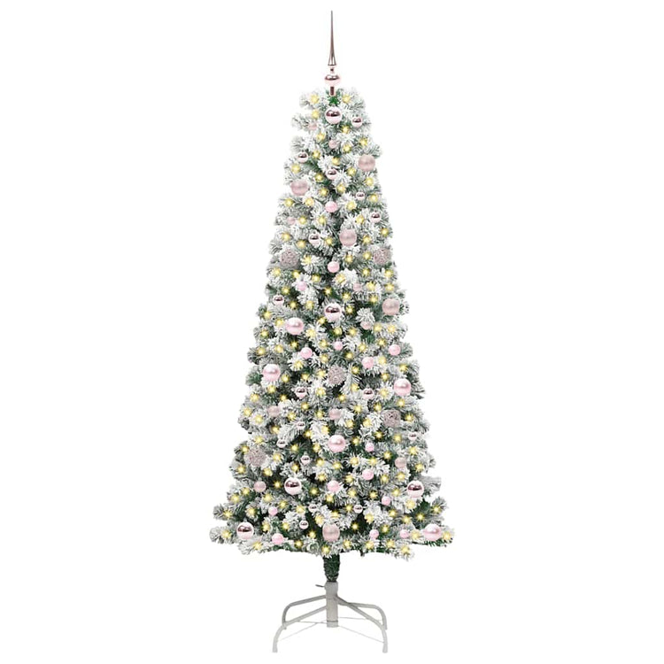 Vidaxl kunstmatige inklapbare kerstboom groen en wit 180 cm