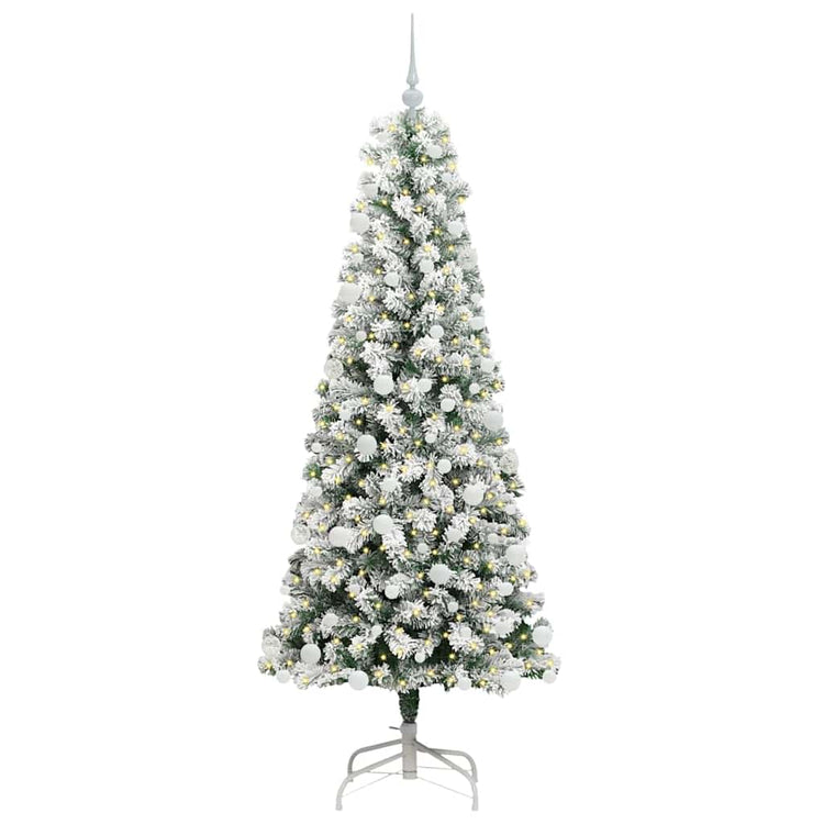 Vidaxl kunstmatige inklapbare kerstboom groen en wit 180 cm