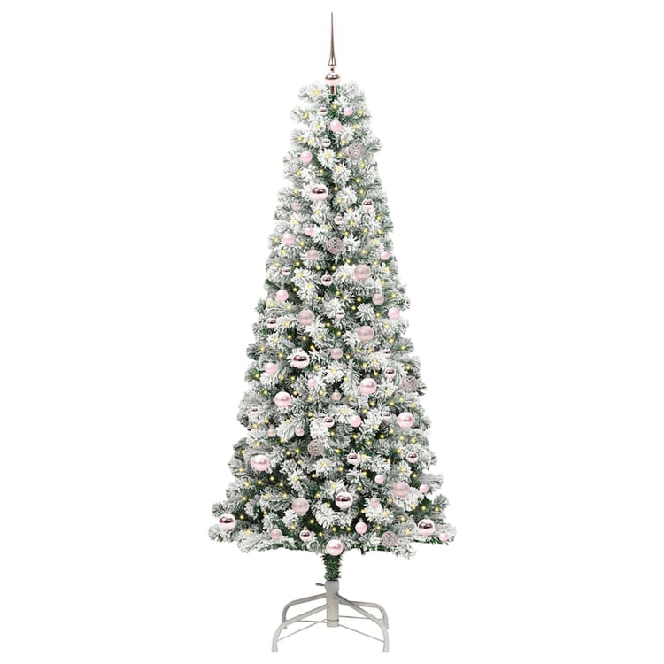 Vidaxl kunstmatige inklapbare kerstboom groen en wit 210 cm
