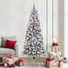 Vidaxl kunstmatige inklapbare kerstboom groen en wit 210 cm