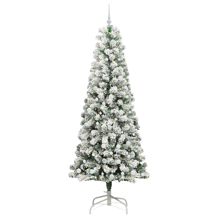 Vidaxl kunstmatige inklapbare kerstboom groen en wit 240 cm