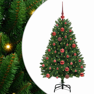 Vidaxl kunstkerstboom 120 cm 150 led's warmwit pvc en staal groen