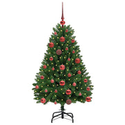 Vidaxl kunstkerstboom 120 cm 150 led's warmwit pvc en staal groen - afbeelding 3