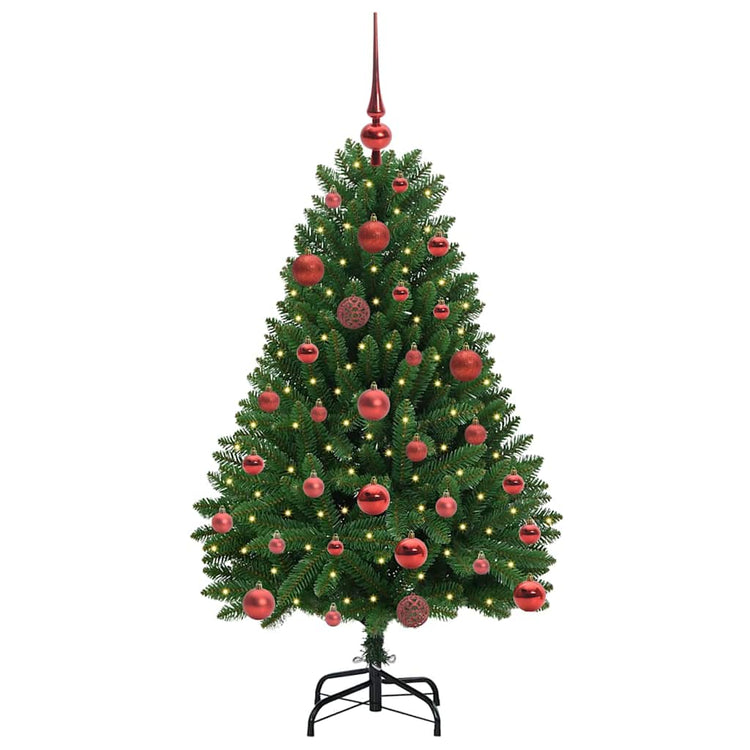 Vidaxl kunstkerstboom 120 cm 150 led's warmwit pvc en staal groen