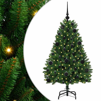 Vidaxl kunstkerstboom 120 cm 150 led's warmwit pvc en staal groen