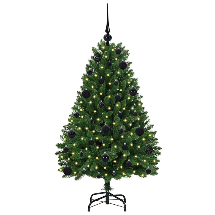 Vidaxl kunstkerstboom 120 cm 150 led's warmwit pvc en staal groen