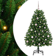 Vidaxl kunstkerstboom met piek en kerstbal 120 cm 150 led's warmwit - afbeelding 2