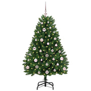 Vidaxl kunstkerstboom met piek en kerstbal 120 cm 150 led's warmwit - afbeelding 3