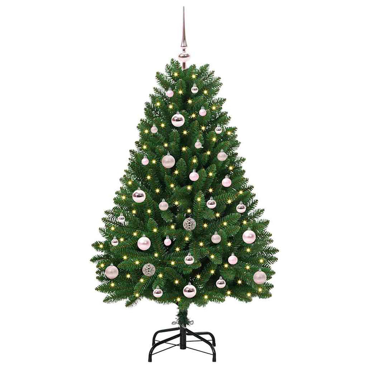 Vidaxl kunstkerstboom 120 cm 150 led's warmwit pvc en staal groen