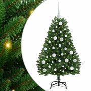 Vidaxl kunstkerstboom 120 cm 150 led's warmwit pvc en staal groen - afbeelding 2