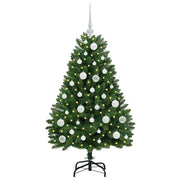 Vidaxl kunstkerstboom 120 cm 150 led's warmwit pvc en staal groen - afbeelding 3