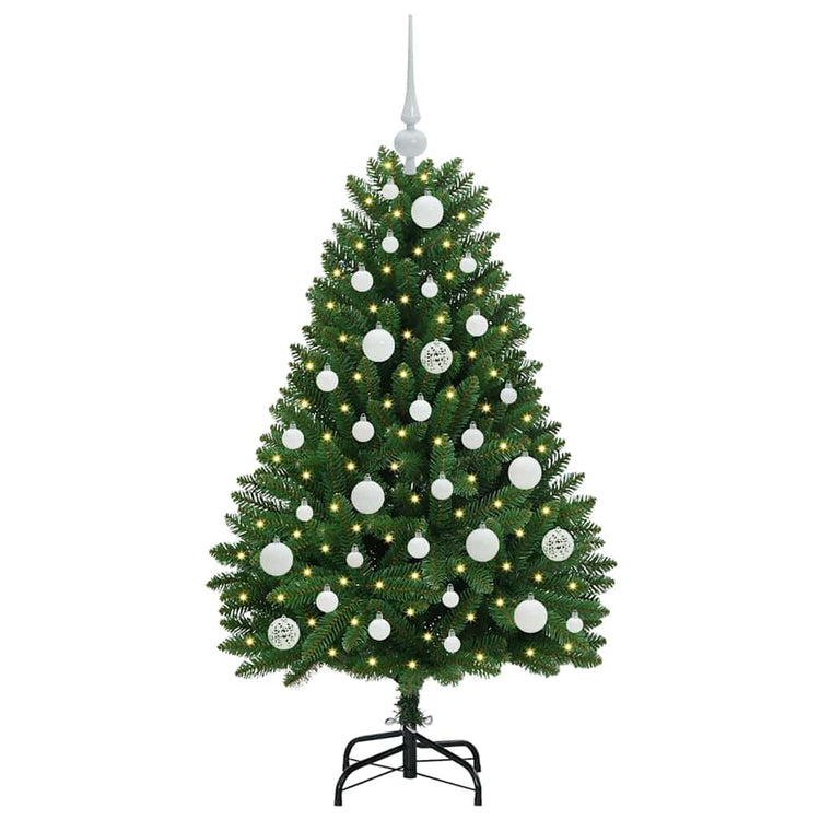 Vidaxl kunstkerstboom 120 cm 150 led's warmwit pvc en staal groen