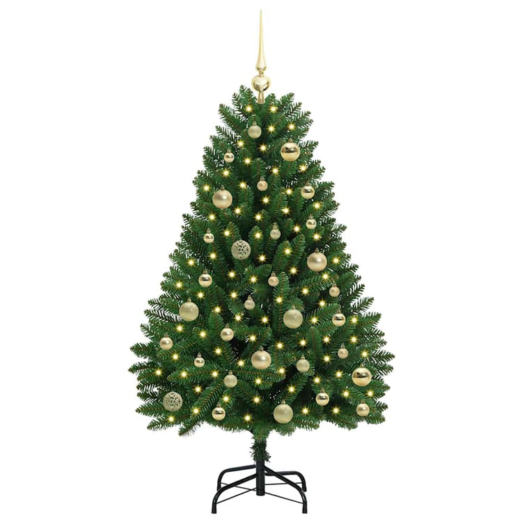 Vidaxl kunstkerstboom 120 cm 150 led's warmwit pvc en staal groen