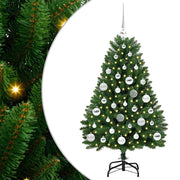 Vidaxl kunstkerstboom 120 cm 150 led's warmwit pvc en staal groen - afbeelding 2