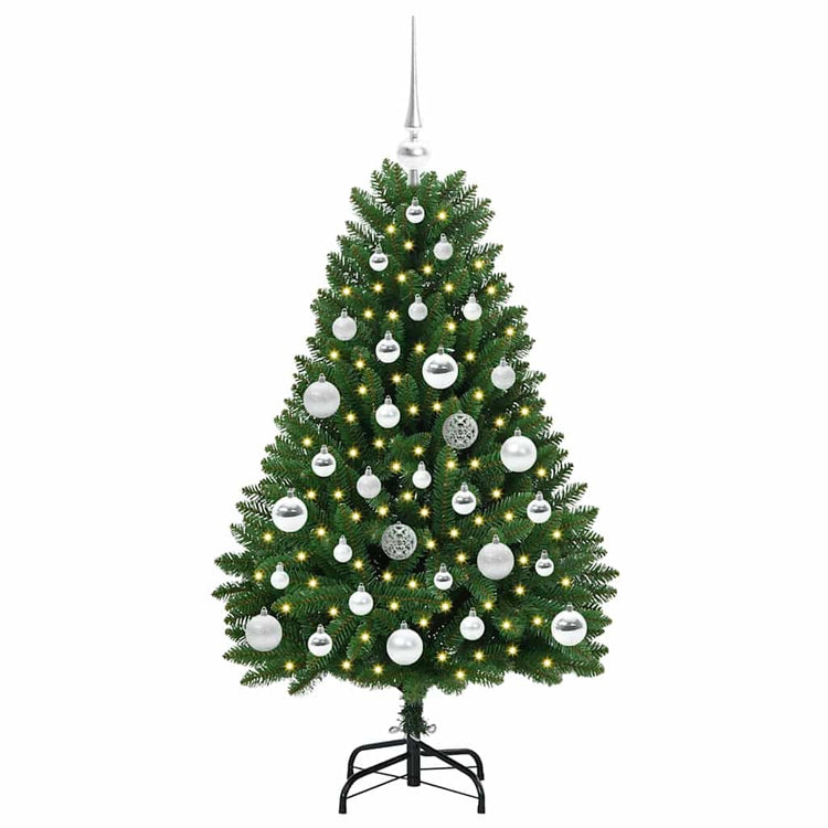 Vidaxl kunstkerstboom 120 cm 150 led's warmwit pvc en staal groen