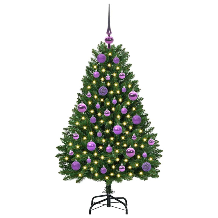 Vidaxl kunstkerstboom 120 cm 150 led's warmwit pvc en staal groen