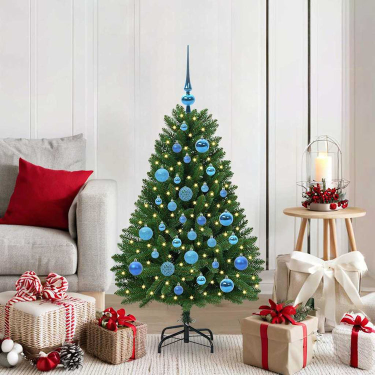 Vidaxl kunstkerstboom 120 cm 150 led's warmwit pvc en staal groen
