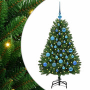 Vidaxl kunstkerstboom 120 cm 150 led's warmwit pvc en staal groen - afbeelding 2