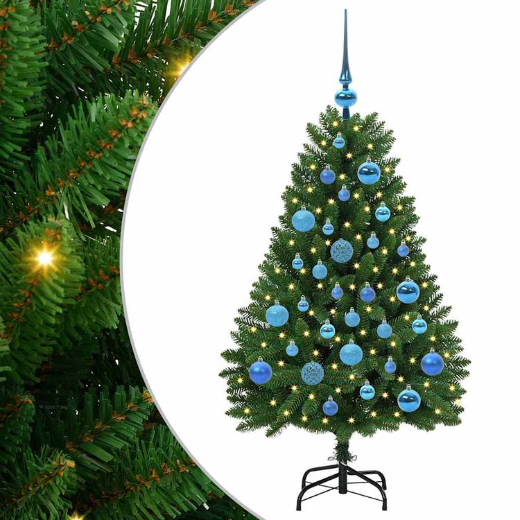 Vidaxl kunstkerstboom 120 cm 150 led's warmwit pvc en staal groen